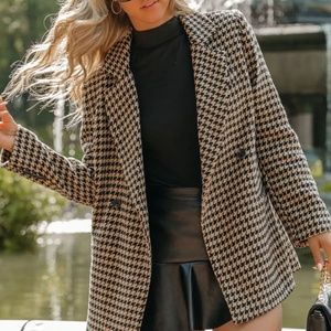 VICI TAXI POCKETED HOUNDSTOOTH PEACOAT SMALL